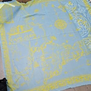 Cape Cod Themed Blue and Yellow Scarf